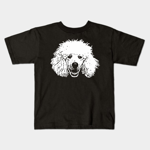 White Poodle Kids T-Shirt by childofthecorn